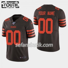 Cleveland Browns Tröjor Custom Nike Brun 100th - Barn